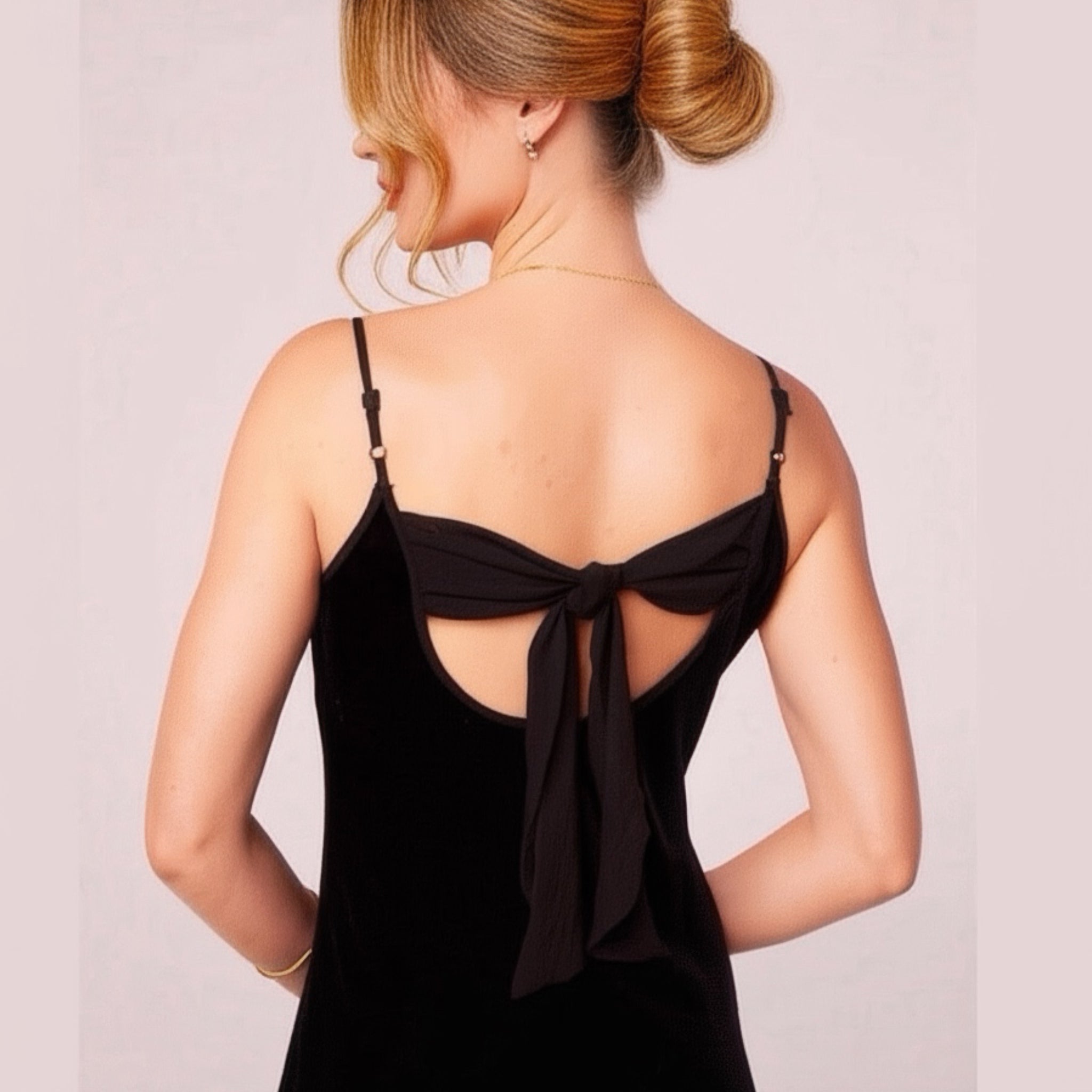 BAND OF THE FREE Girl Crush Black Velvet Dress Midi Cocktail Sleeveless