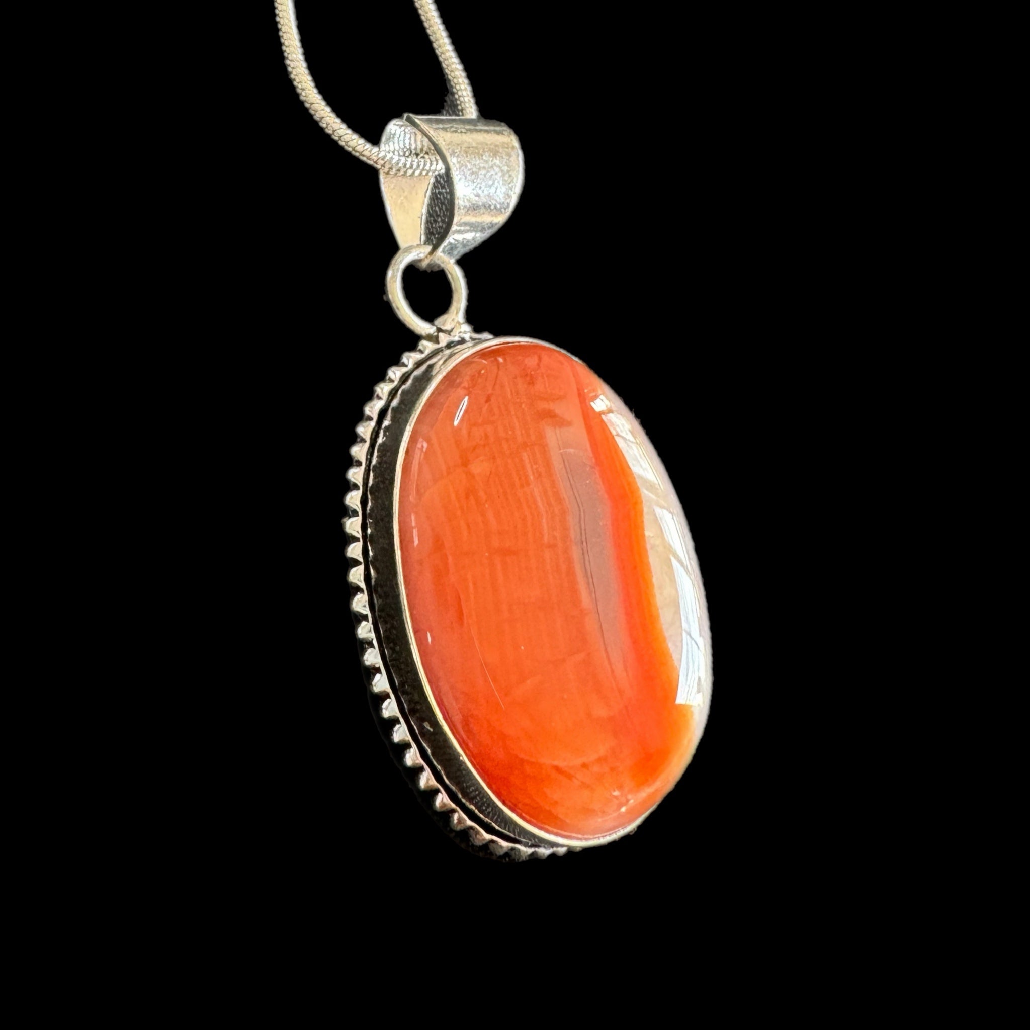 Natural Agate Gemstone Oval Pendant Necklace 925 Sterling Silver Plate Bezel & Chain