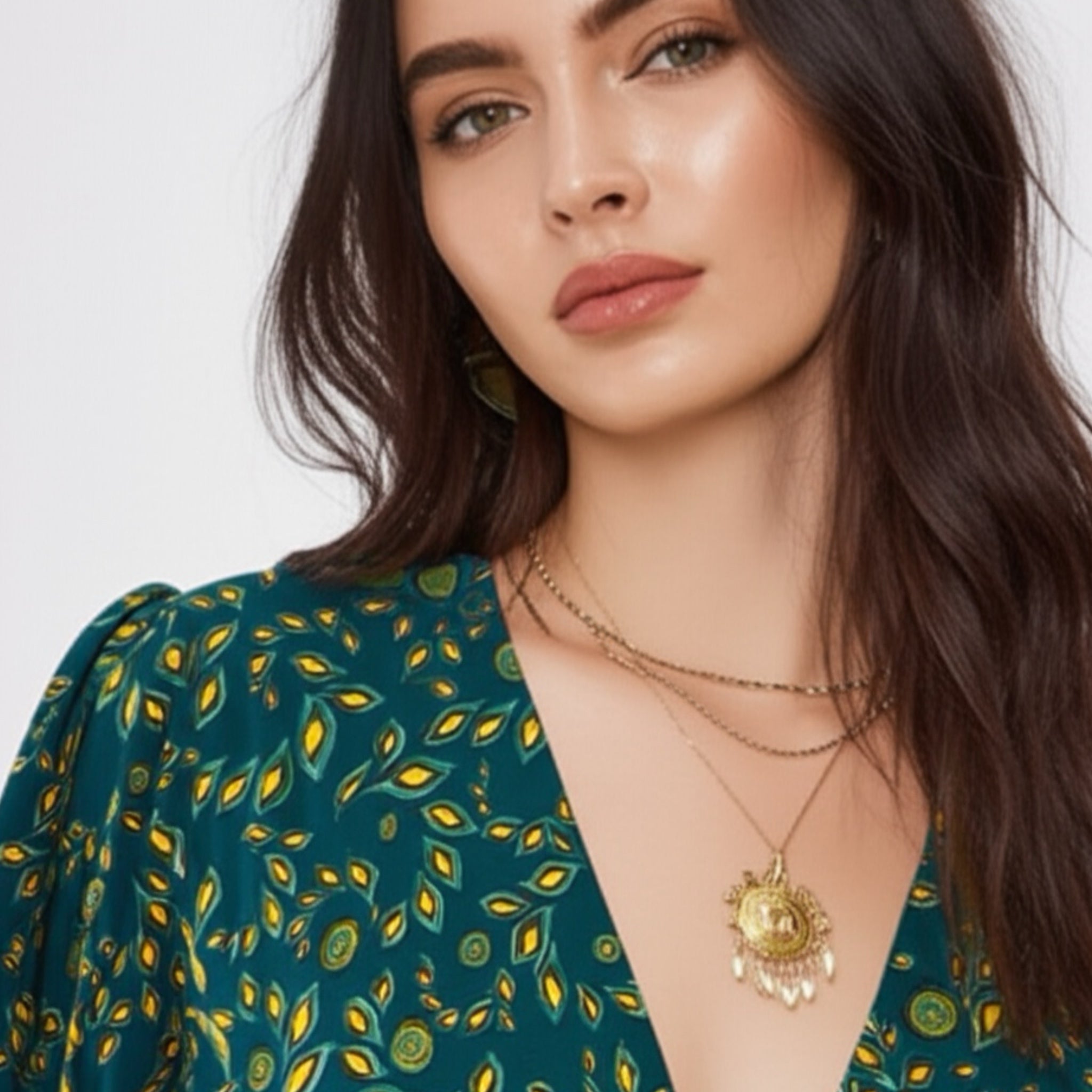 41 HAWTHORN Boho Maxi Dress Botanical Short Sleeve Casual Traveler Surplice - Medium 41 HAWTHORN Boho Maxi Dress Botanical Short Sleeve Casual Traveler Surplice - Medium