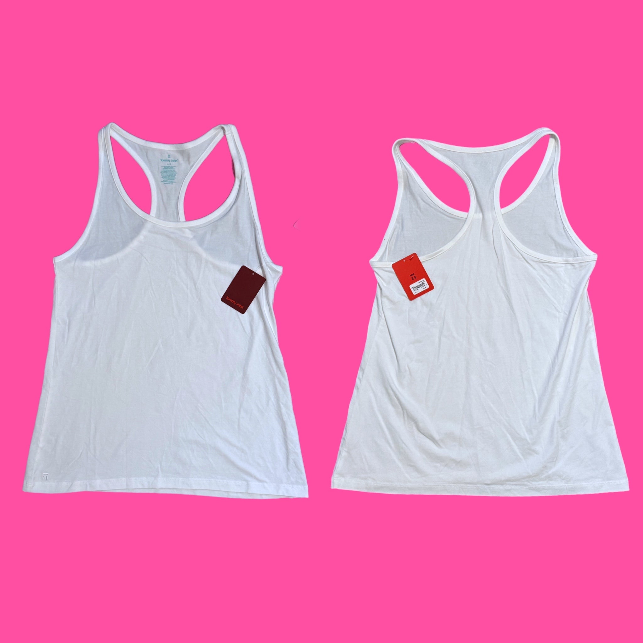 Tommy John Super Soft Tank White Cotton Blend Pullover Racerback