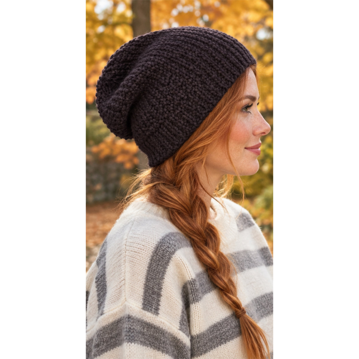 Olive & Pique Gray Chunky Knit Beanie Hat