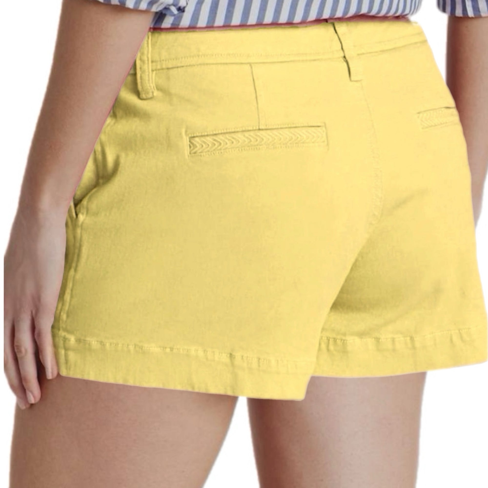 MARKET & SPRUCE Women’s Preppy Yellow Chino Shorts Mid Rise