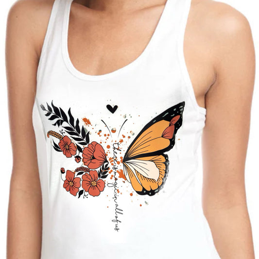 “There Is Magic In All Of Us” Boho Butterfly Graphic Tank Top Racer Back