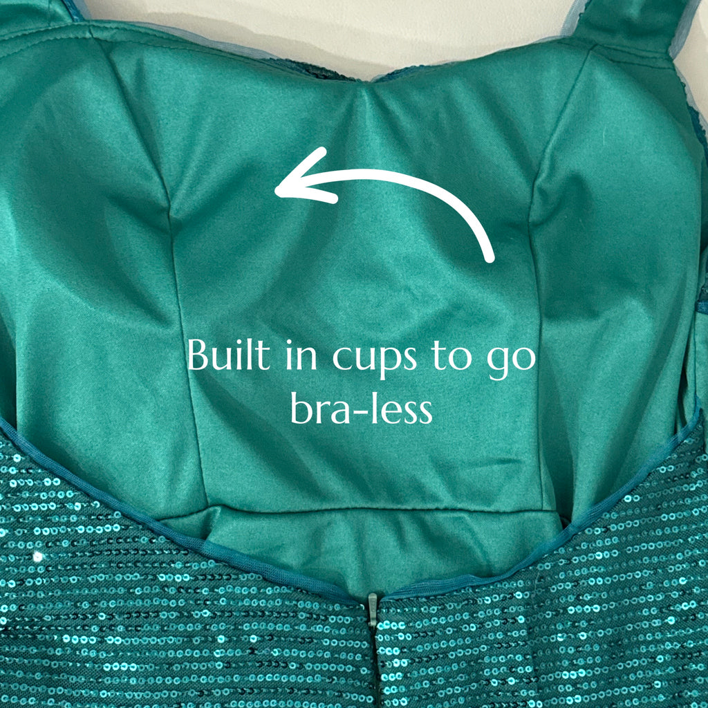EAST COAST BELLA Green Sequin Cocktail Dress Sleeveless Tie Back Mini