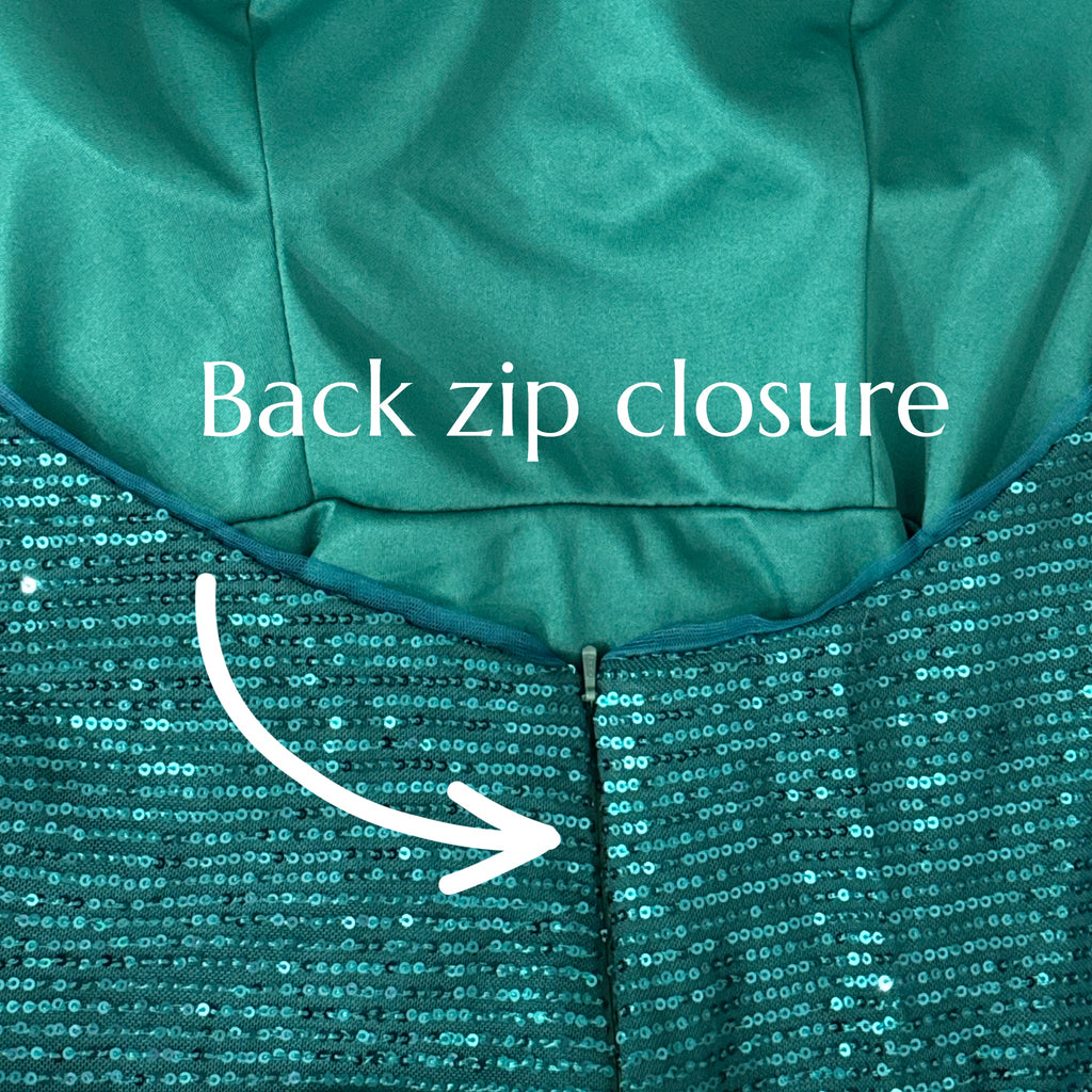 EAST COAST BELLA Green Sequin Cocktail Dress Sleeveless Tie Back Mini