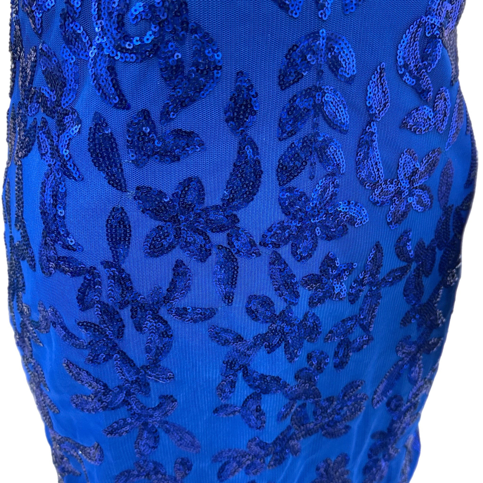 EAST COAST BELLA Royal Blue Sequin Cocktail Dress Corset Back Mini