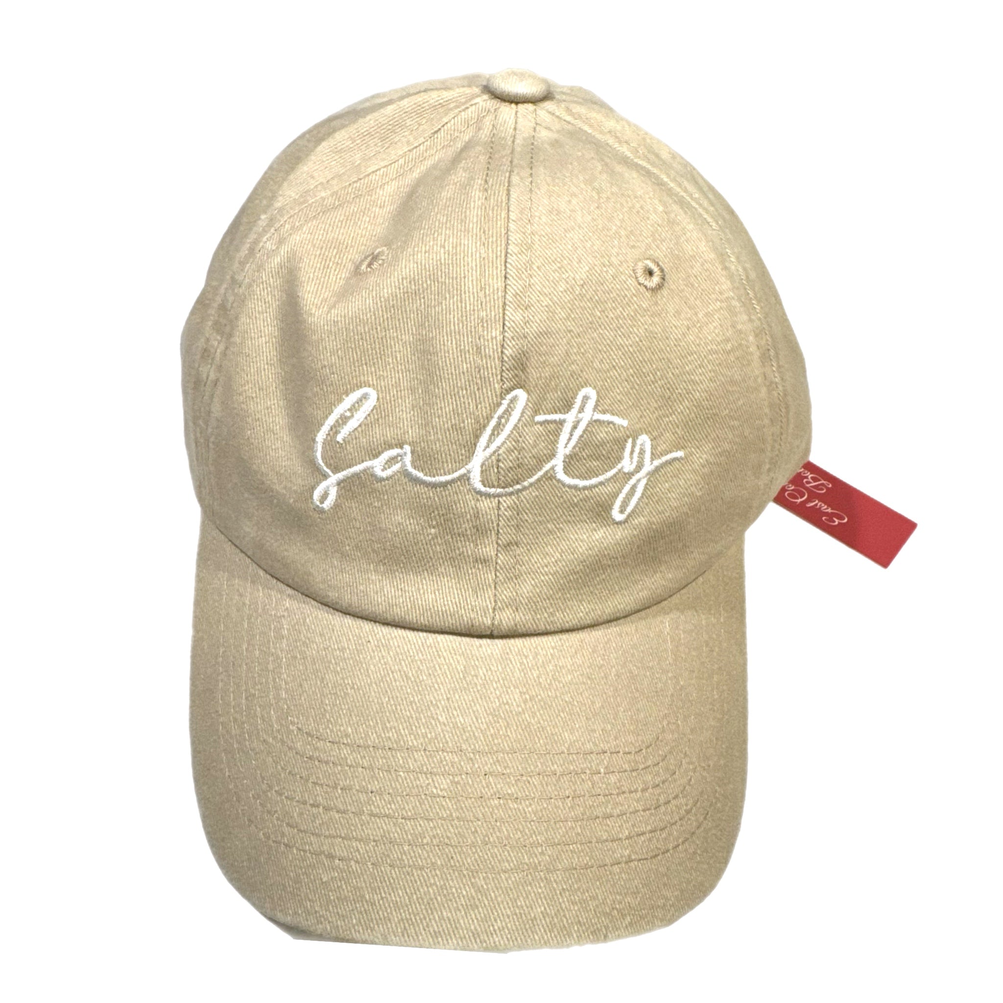 SALTY Women’s Beachy Baseball Cap Cotton Hat In Mocha Ash Embroidered Adjustable