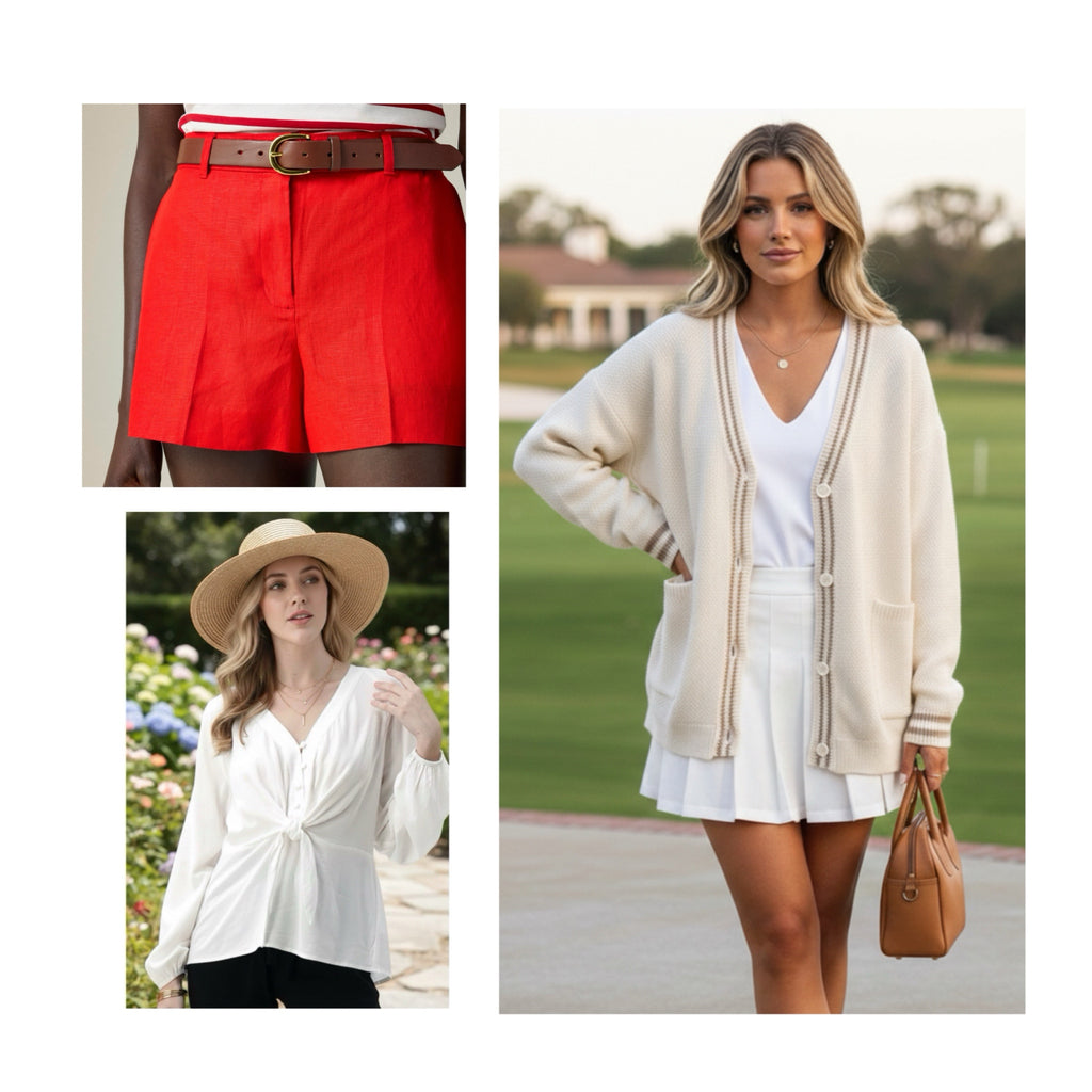 The "Hamptons" Capsule Set: J.Crew Linen Shorts, Grace + Emma Cardigan, Top 3 Pc