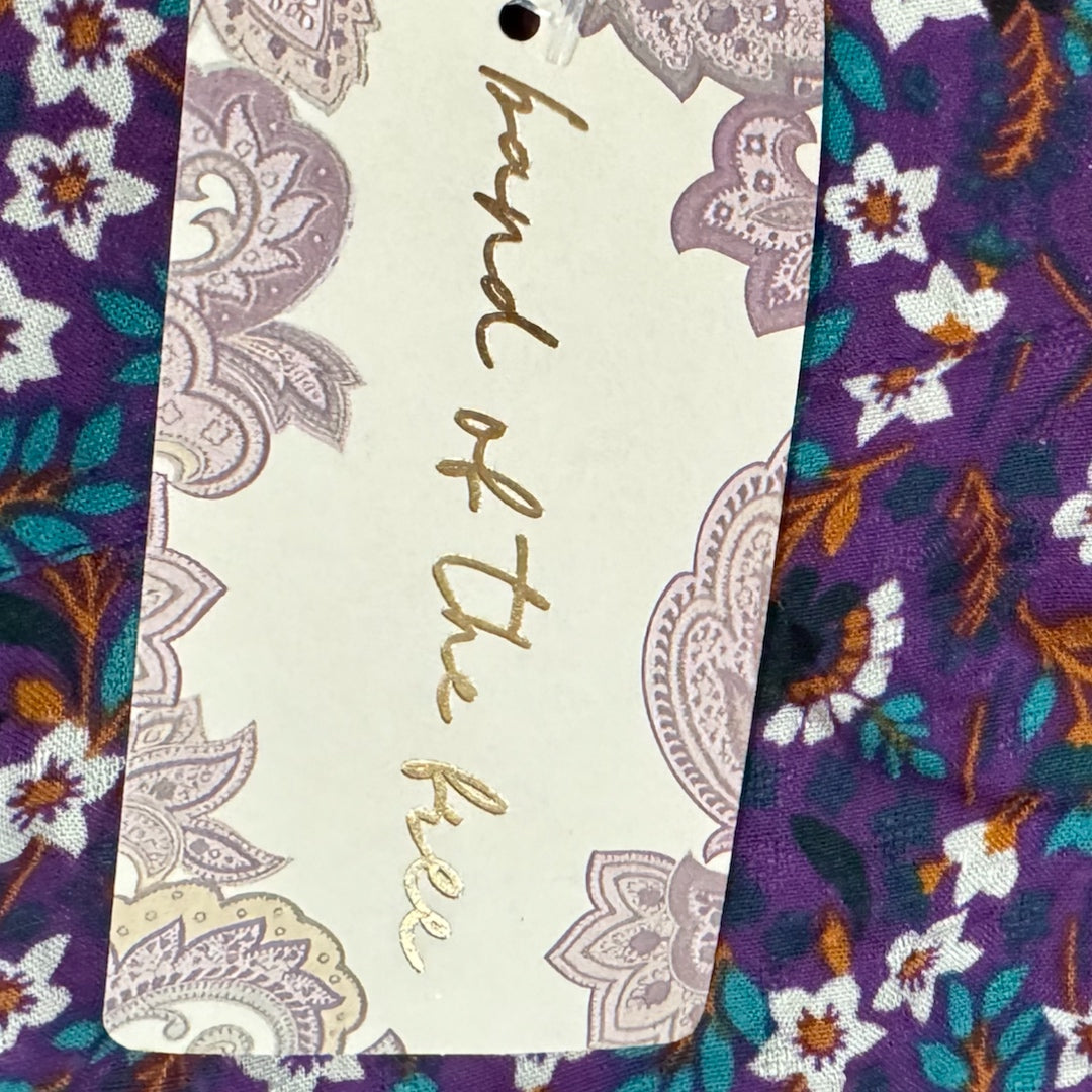 BAND OF THE FREE Linaelle Purple Floral Faux Wrap Skirt Midi