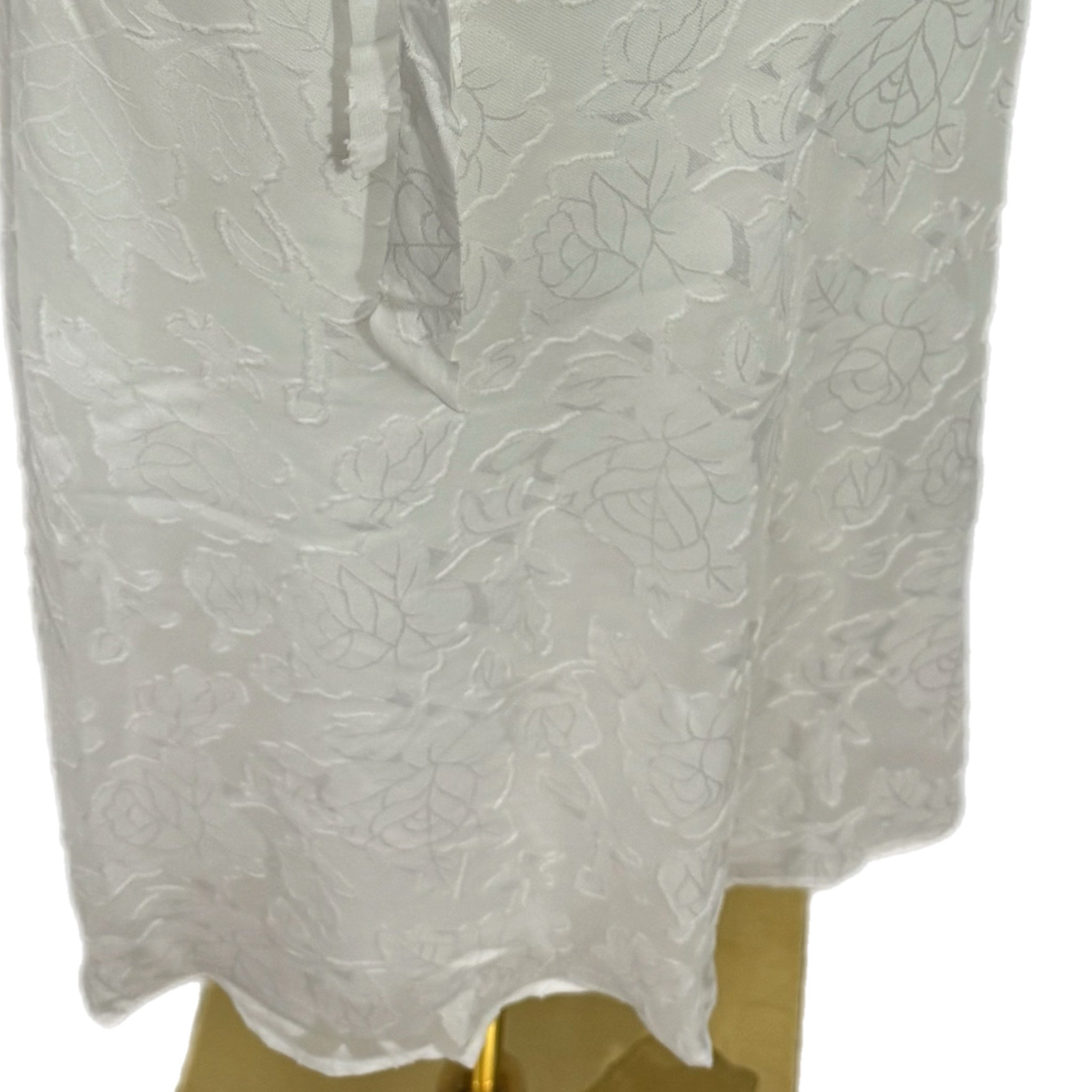 New Lulus Graceful White Floral Jacquard Halter Elegant Midi Dress