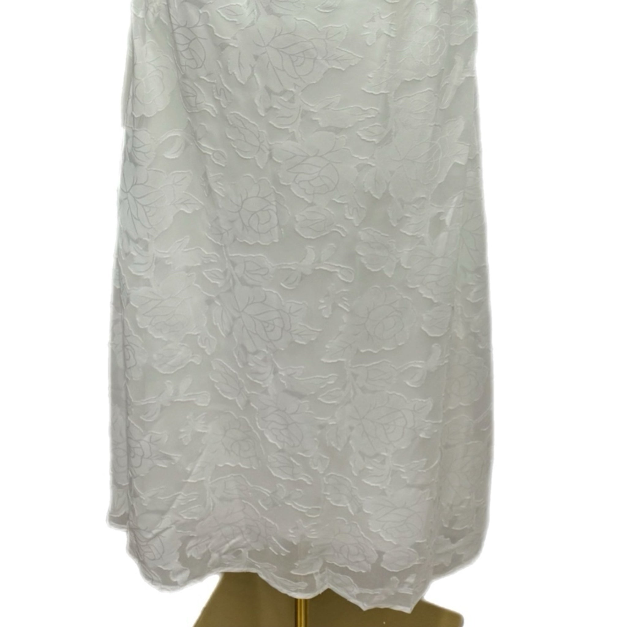 New Lulus Graceful White Floral Jacquard Halter Elegant Midi Dress