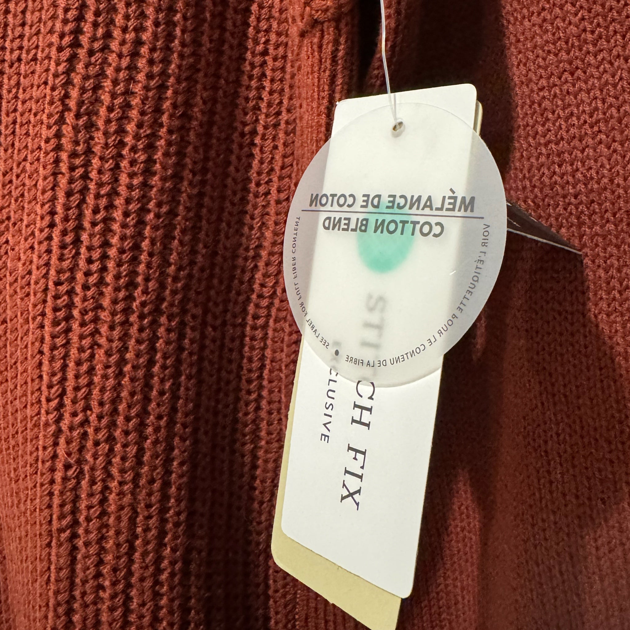STITCH FIX RD STYLE Women's Long Sleeve Josslyn V Neck Sweater Rust Red
