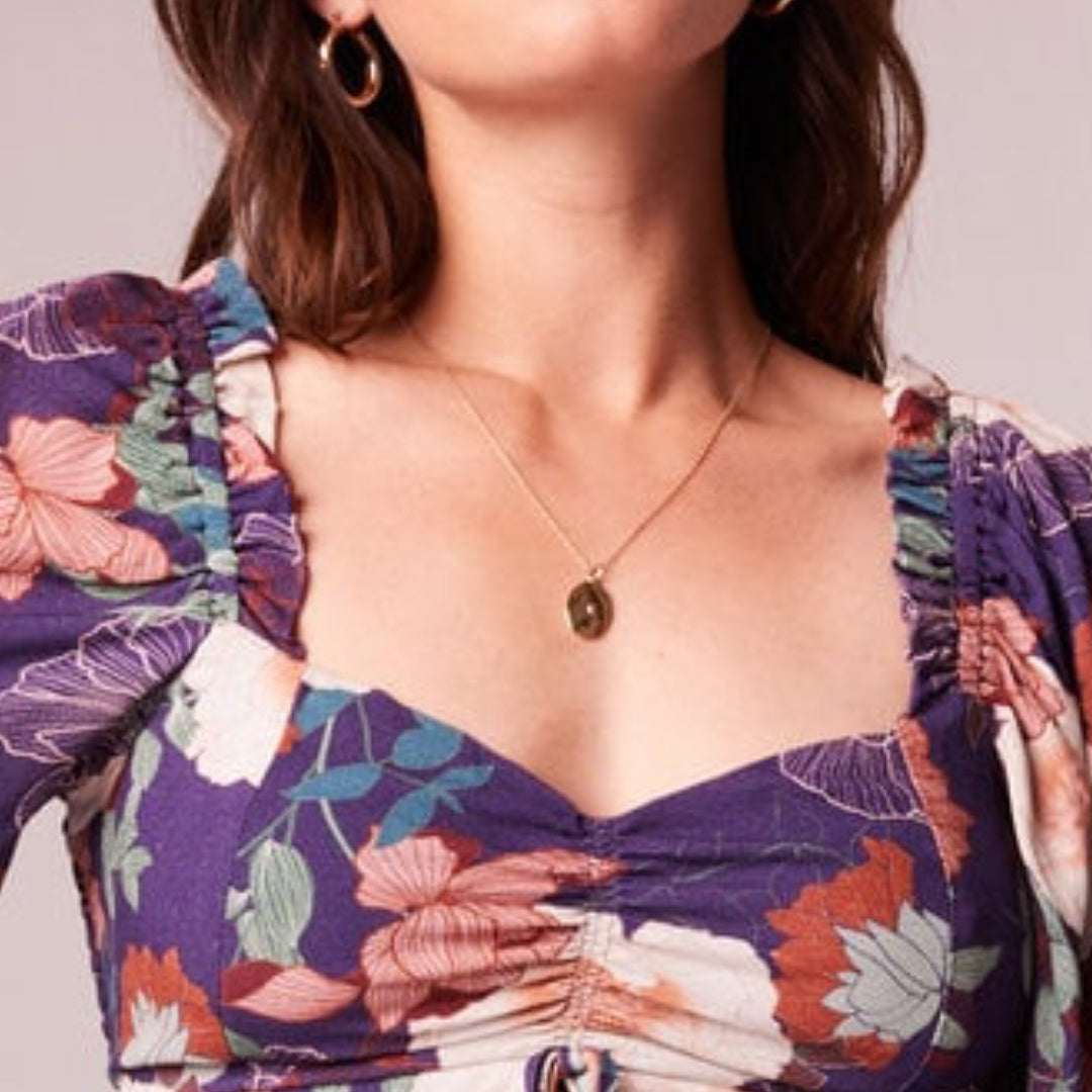 B.O.G. Collective Band of the Free Floriane Floral Long Sleeve Crop Blouse