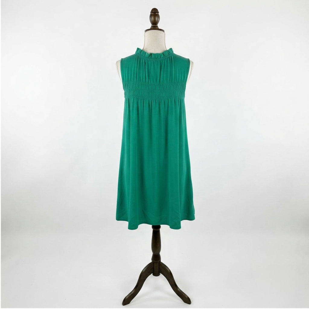 Ces Femme Green Sleeveless Ruffled Chiffon Mini Dress