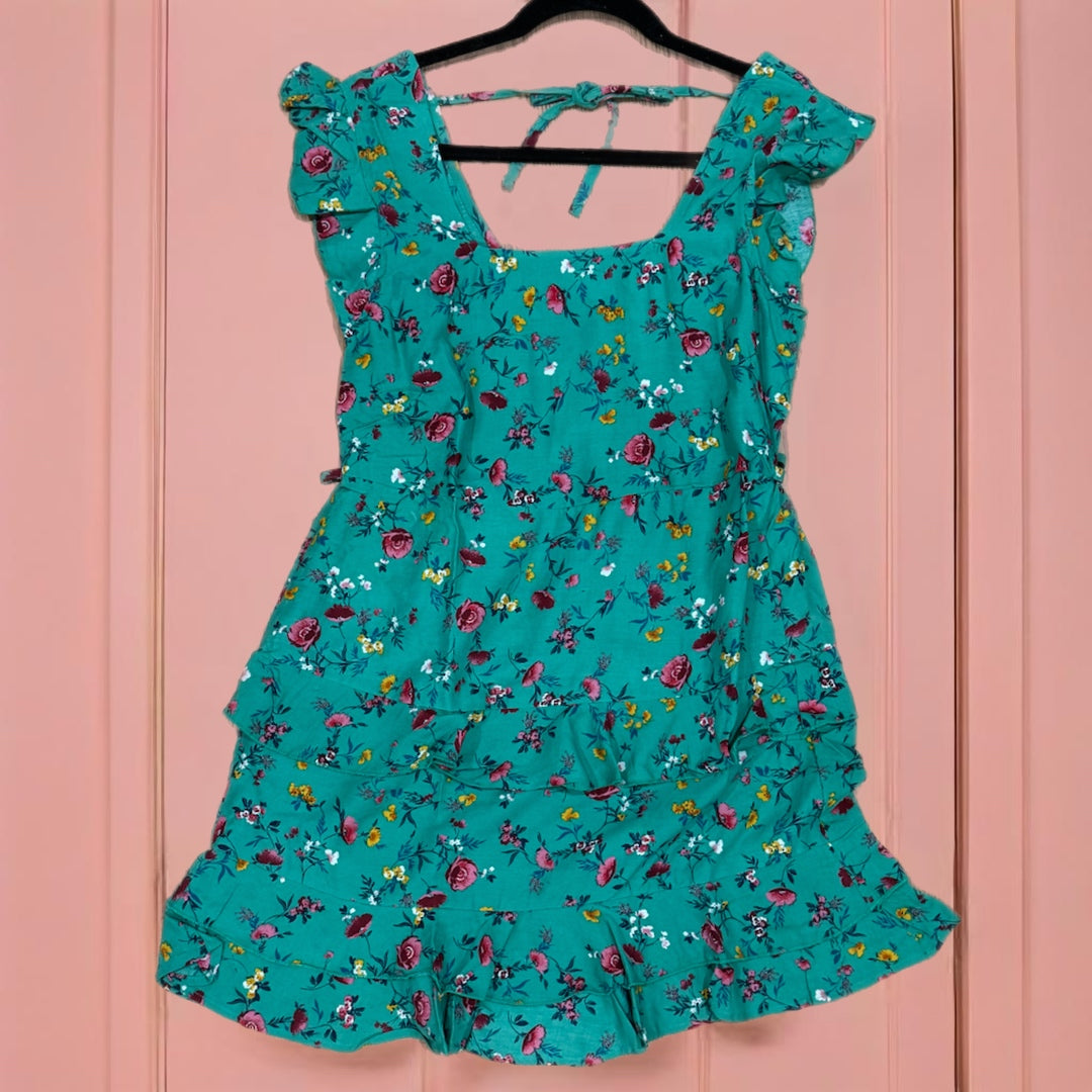 Lottie & Holly B.O.G. COLLECTIVE Floral Ruffle Dress Short Sleeve Mini