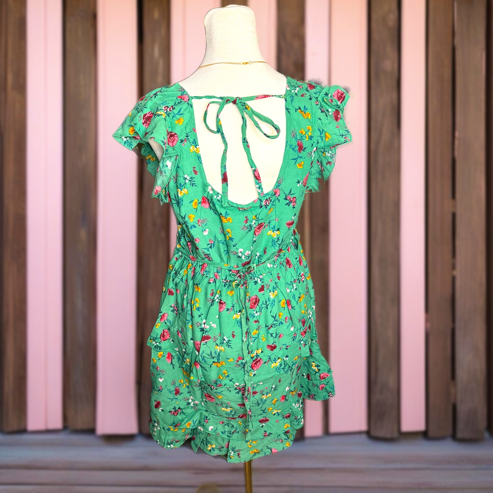 Lottie & Holly B.O.G. COLLECTIVE Floral Ruffle Dress Short Sleeve Mini