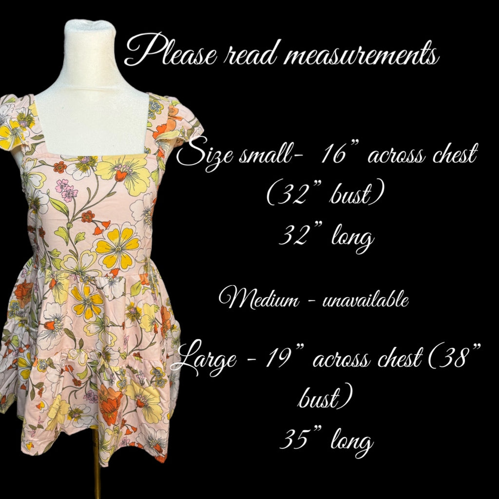 Lottie & Holly B.O.G. COLLECTIVE Floral Dress Blush Pink Rust Ruffle Mini