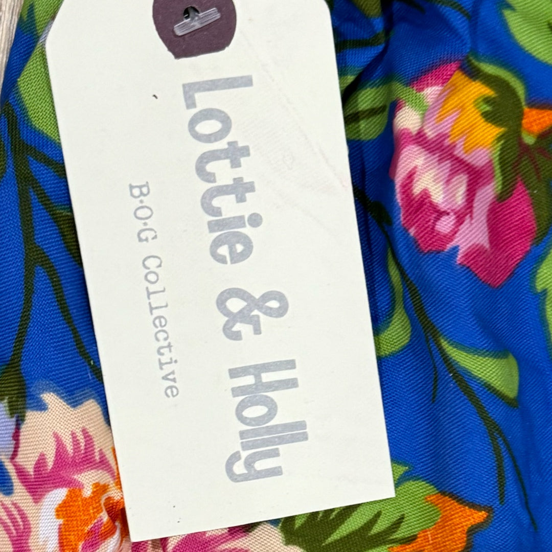 B.O.G. COLLECTIVE 2 Piece Set Tropical Blue Peep Stomach Skort Sweetheart Top