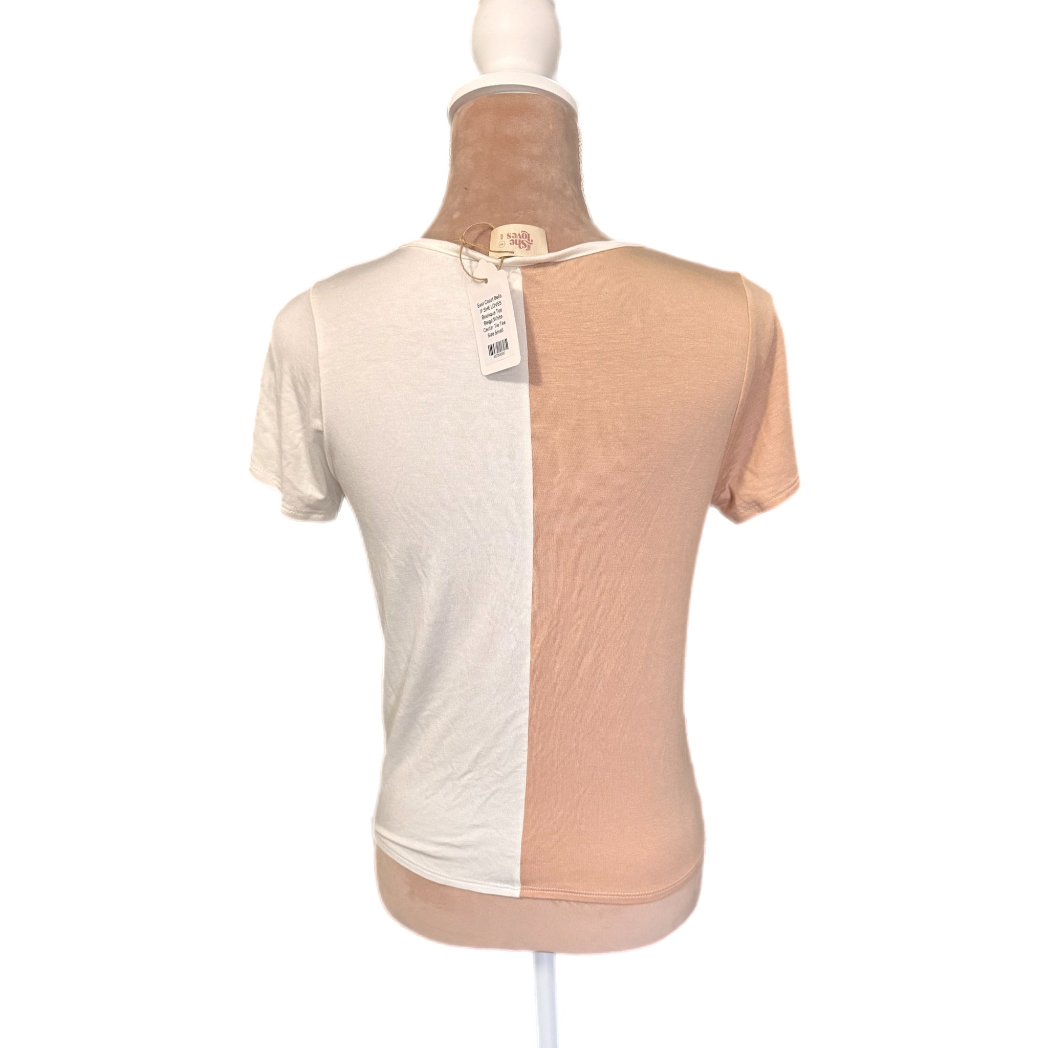 If She Loves Coastal Summer Two-Tone Center Tie Ruched Top