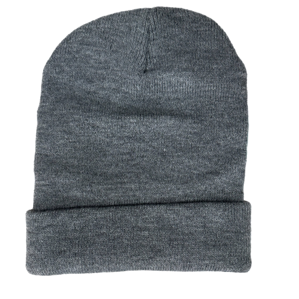 Winter Cat Lover Beanie Slate Gray Knit Ribbed Stretchy