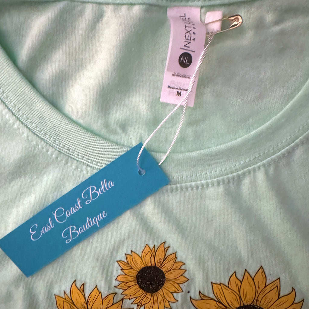Retro Style TRUST IN VIBES T Shirt Fitted Tee Short Sleeve Mint Green S/M