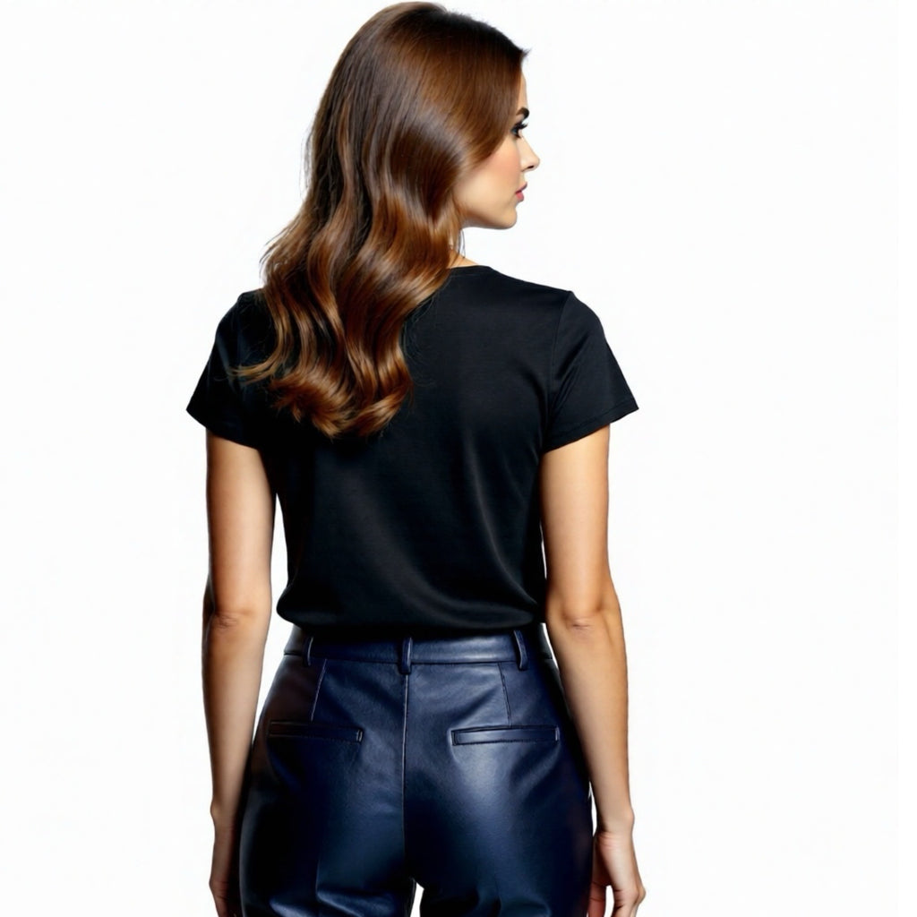 Greyson Alula T-Shirt Pima Cotton V-Neck in Black