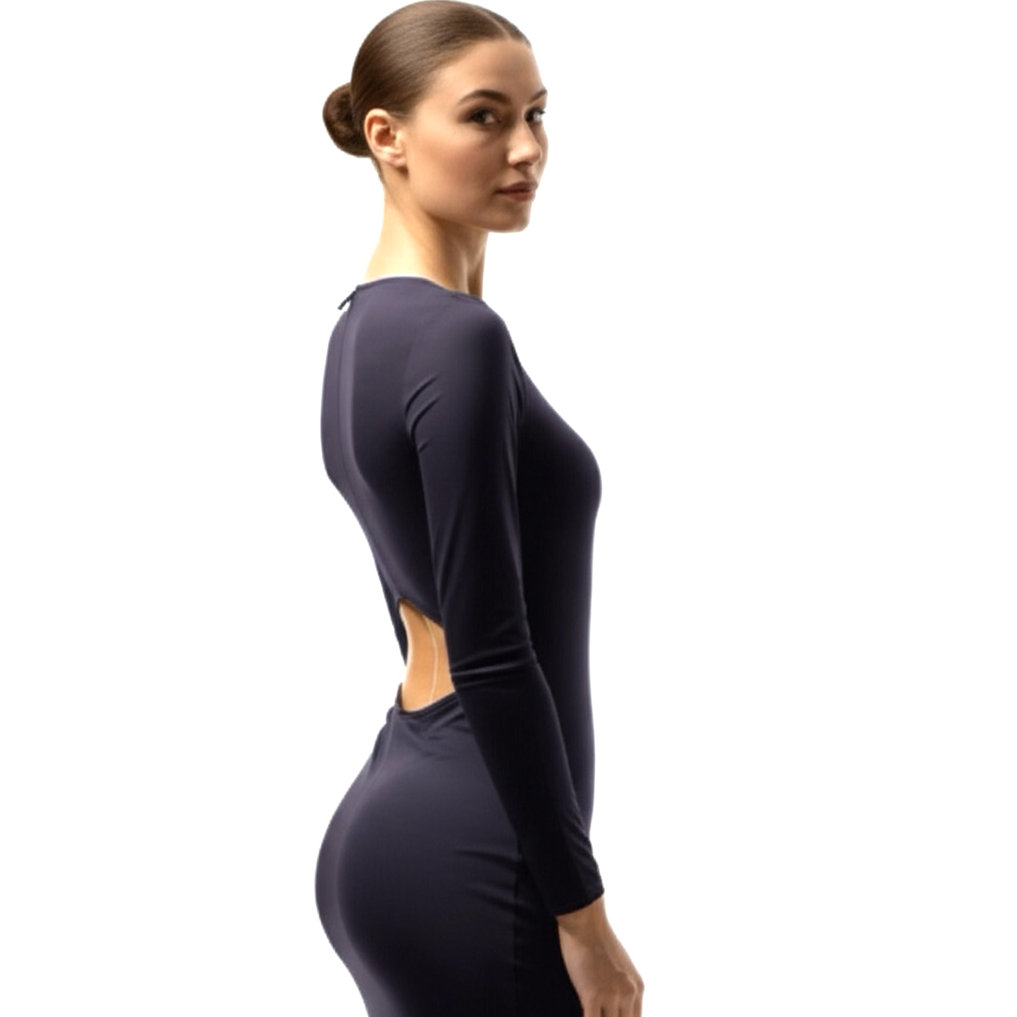 Vero Moda Long Sleeve Ombré Navy Cut Out Back Mini Dress