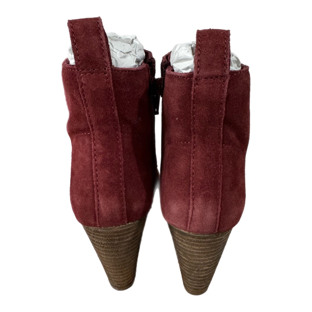 DIBA Blake Genuine Suede Wedge Bootie Lace Up Boots in Burgundy