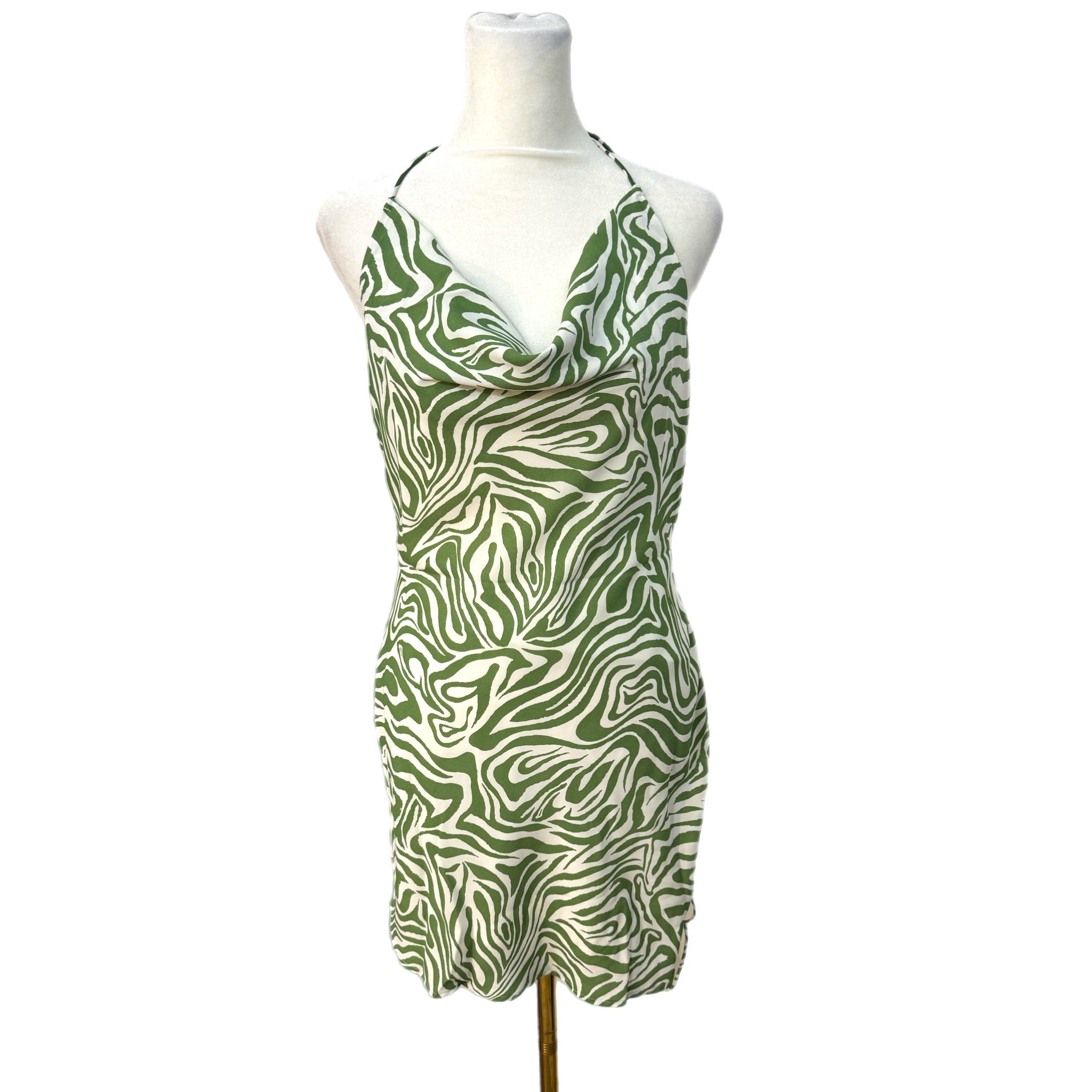 LE LIS Collection Green Zebra Resort Dress Sleeveless Spaghetti