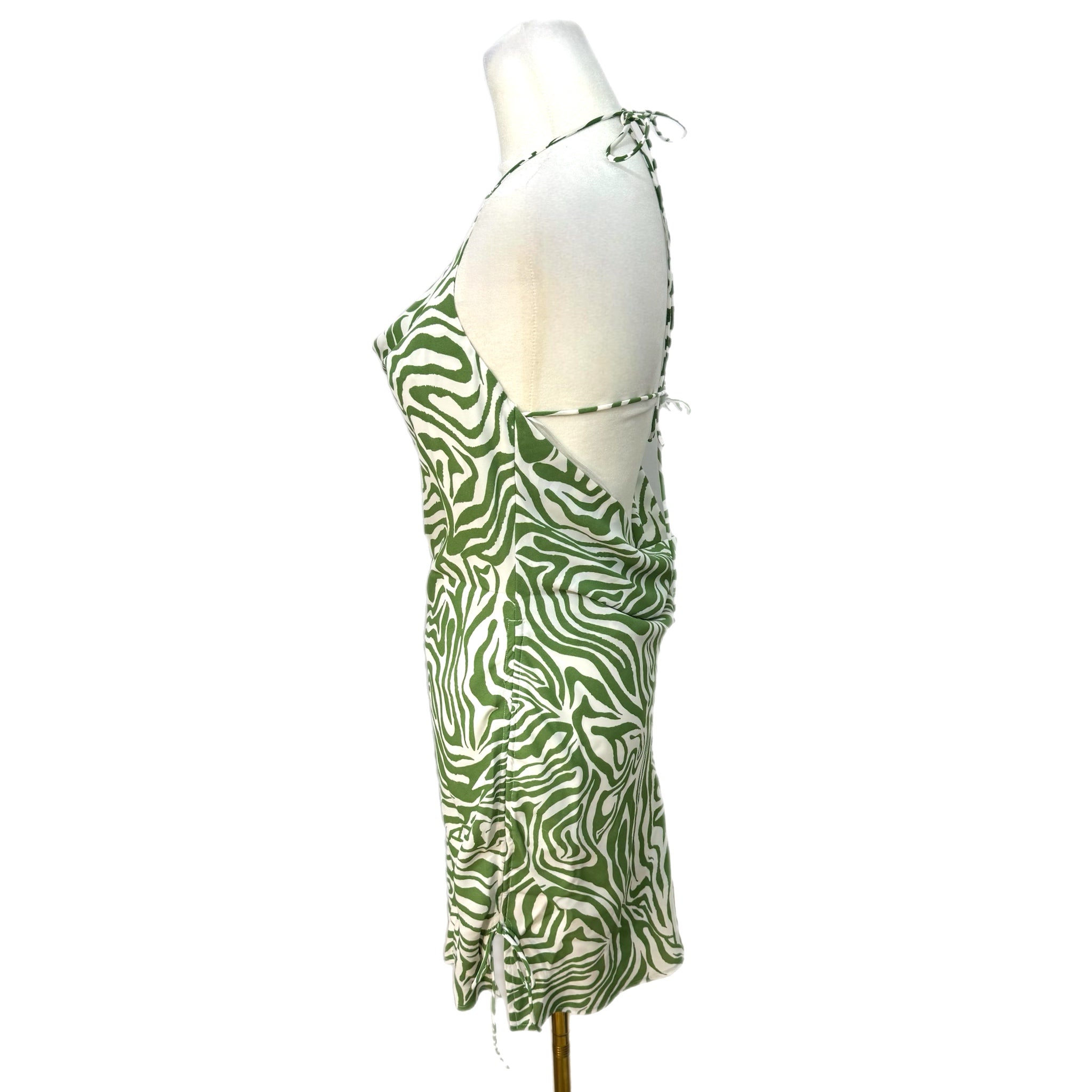LE LIS Collection Green Zebra Resort Dress Sleeveless Spaghetti