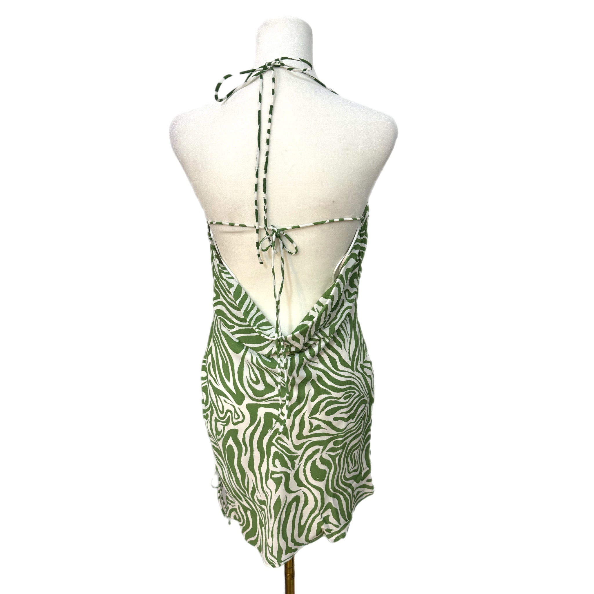 LE LIS Collection Green Zebra Resort Dress Sleeveless Spaghetti