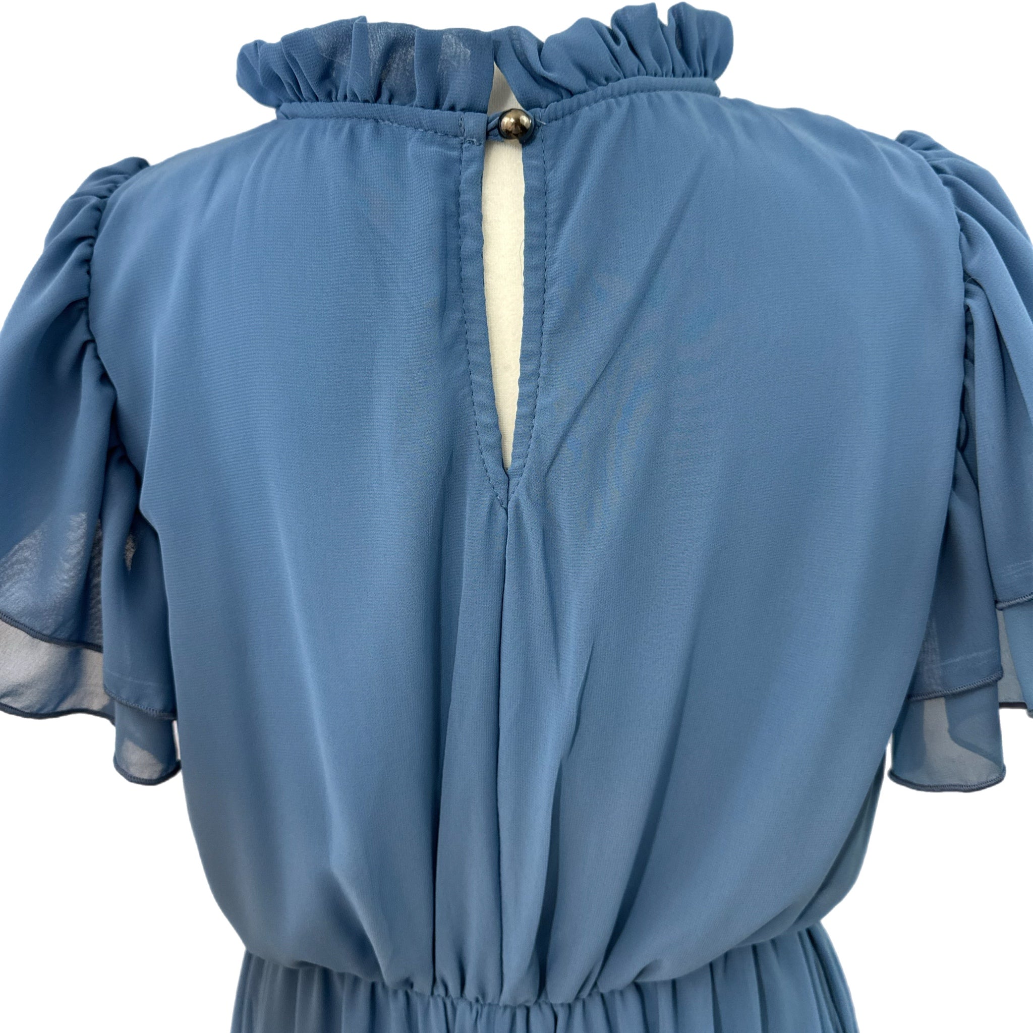 HAPTICS Coastal Blue Mock Neck Maxi Dress with Side Pockets