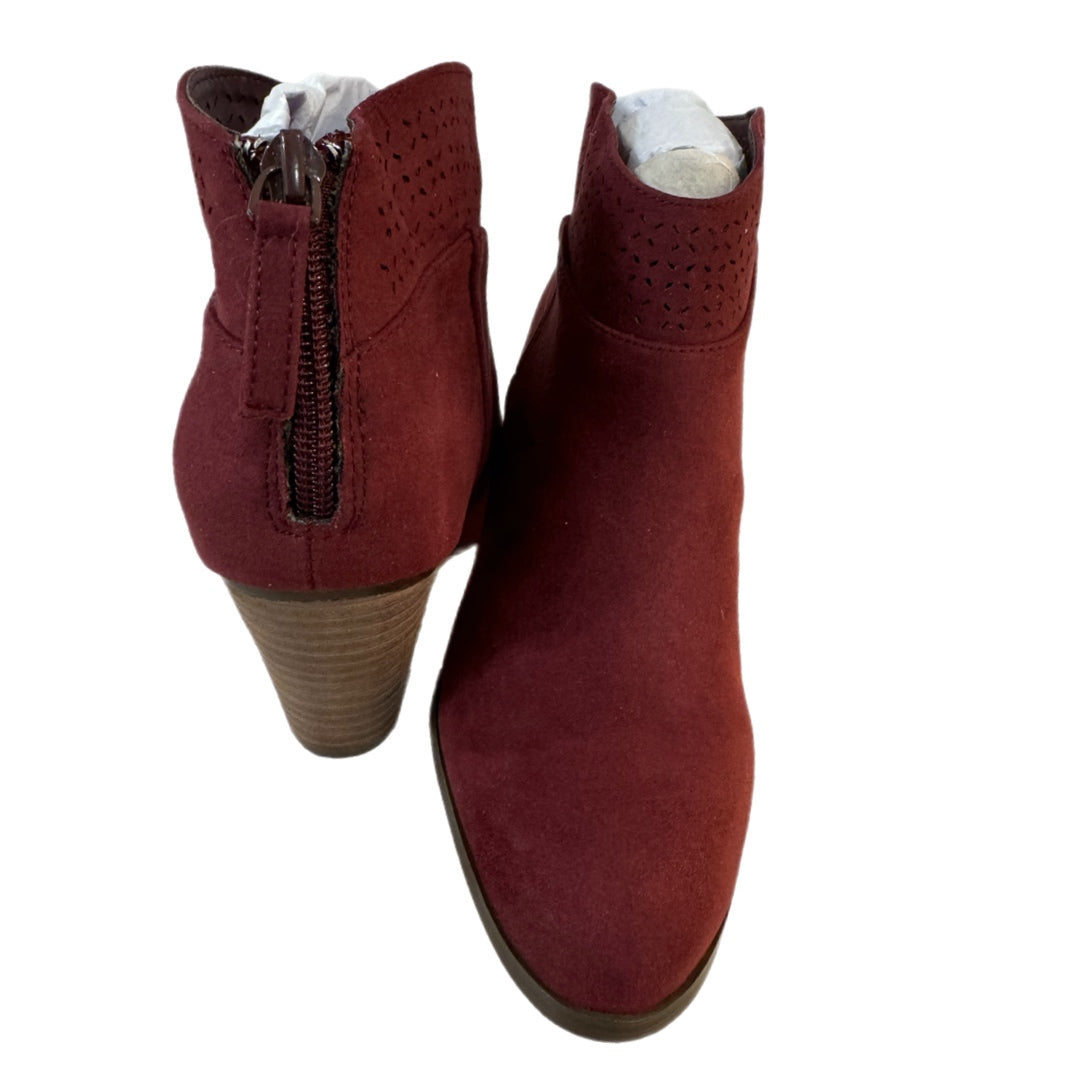 Violet & Red Jackson Booties Burgundy Boho Chic Vegan Suede