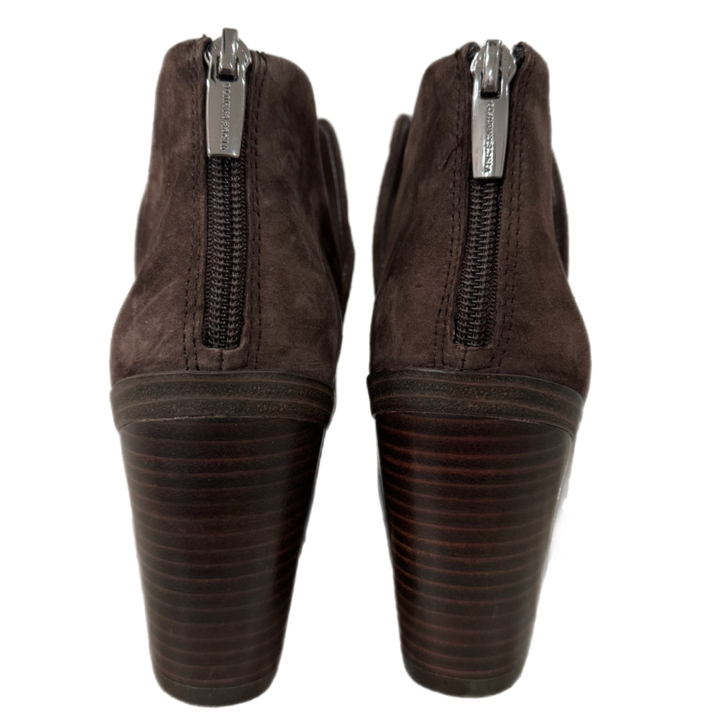New Vince Camuto Genuine Suede Bootie Chocolate Brown Pointed Toe