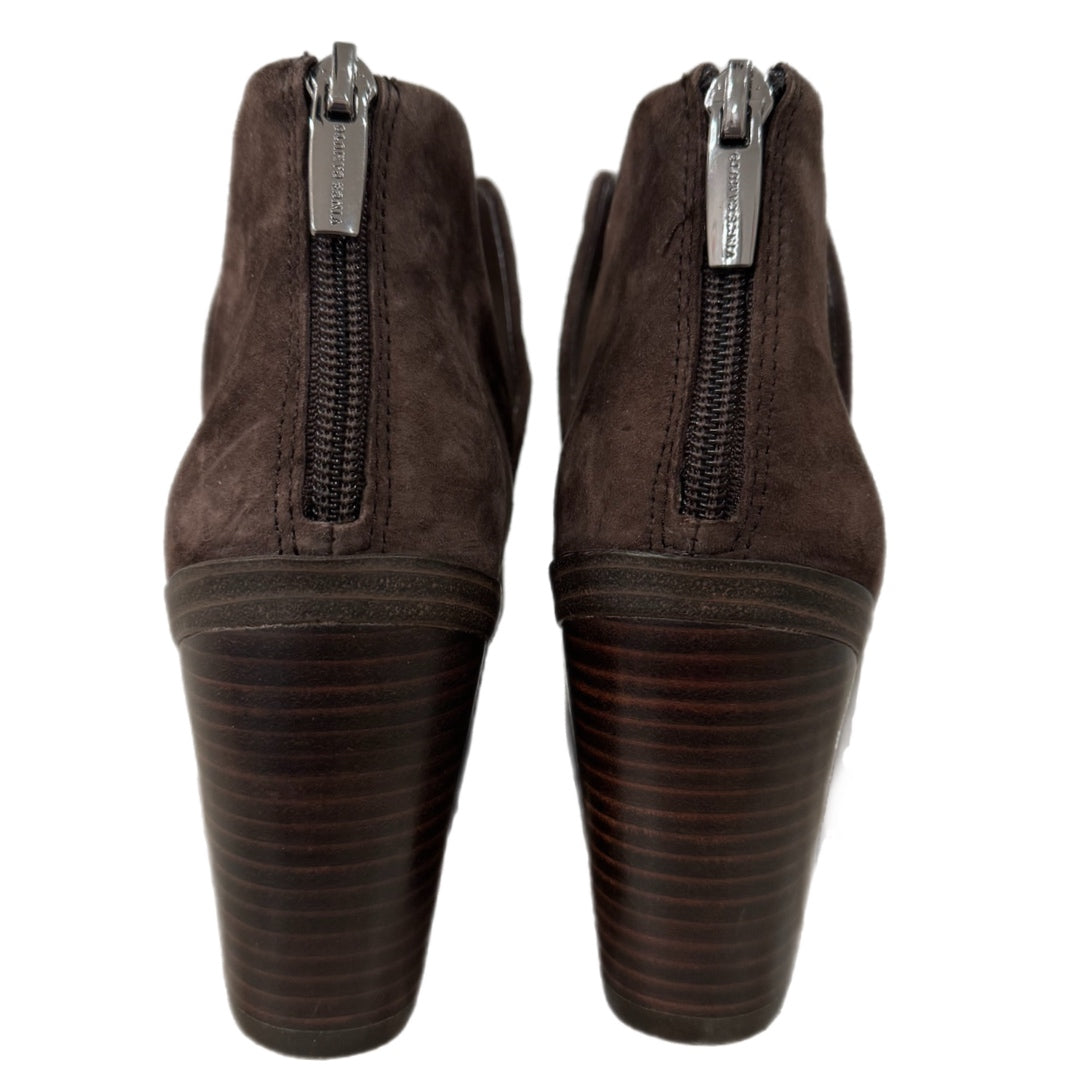 New Vince Camuto Genuine Suede Bootie Chocolate Brown Pointed Toe