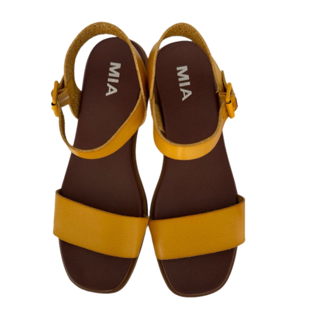 MIA Katerina Yellow Bonan Strappy Flat Vegan Leather Sandals