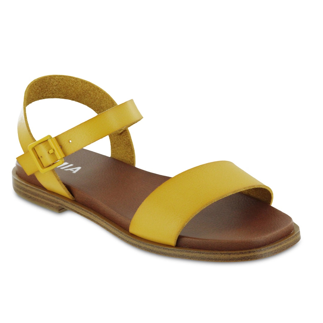 MIA Katerina Yellow Bonan Strappy Flat Vegan Leather Sandals